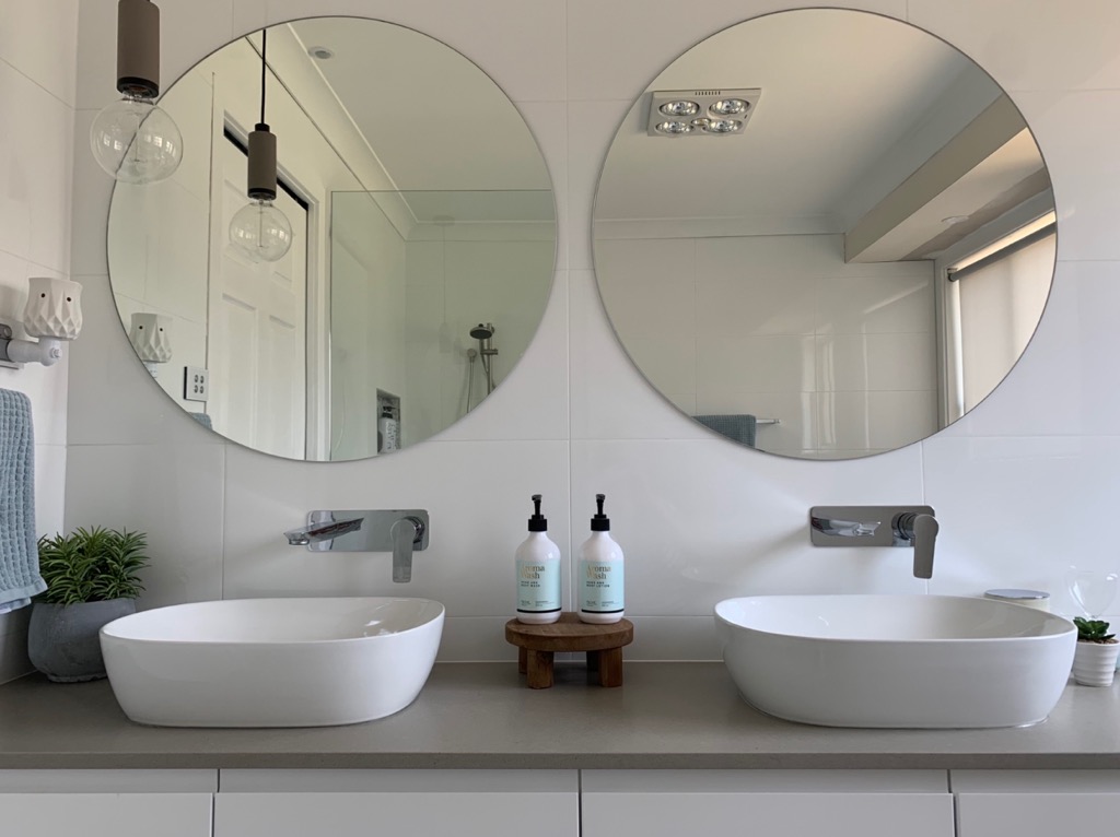 Double Bathroom Vanity Frameless Mirror